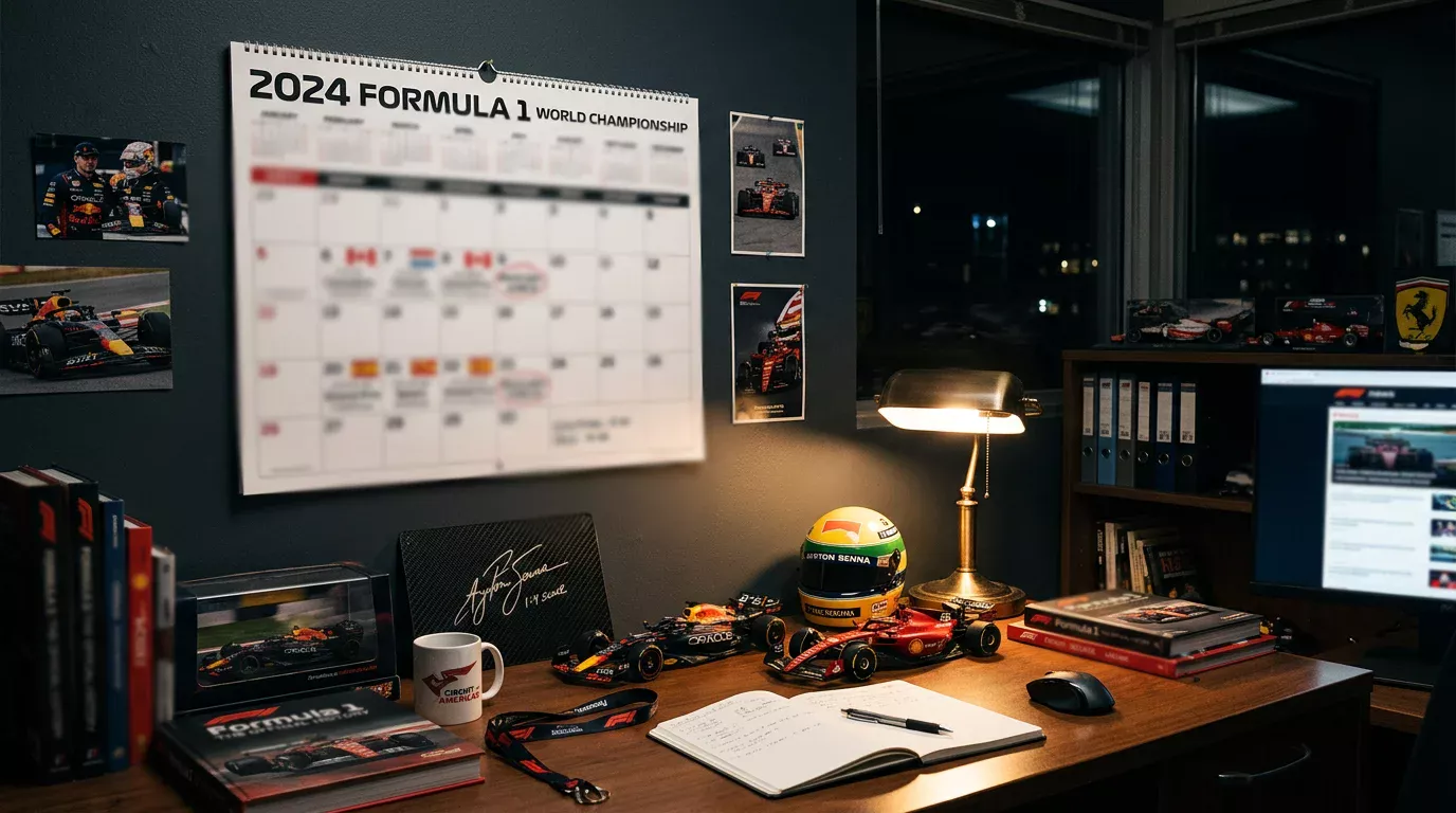 Calendario con fechas de Grandes Premios de Fórmula 1 marcadas