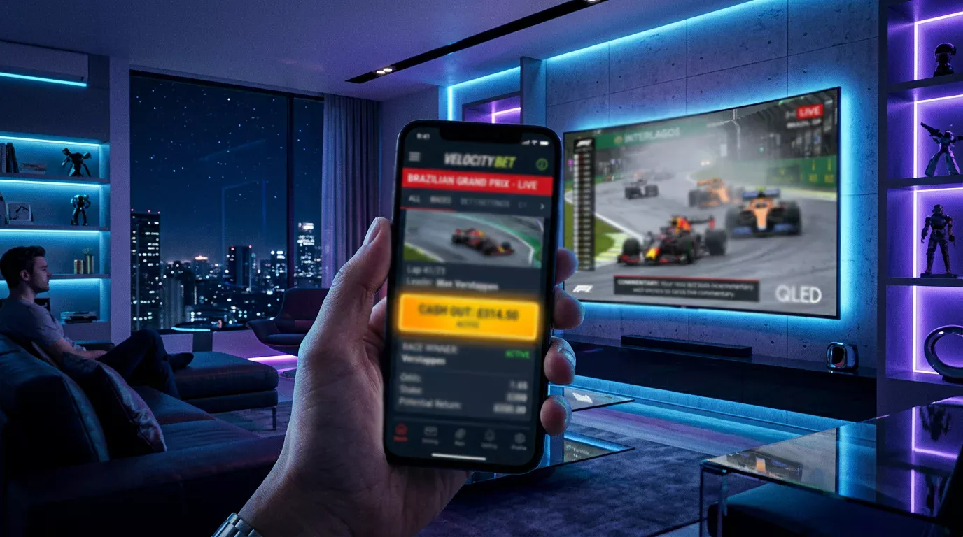 Pantalla de móvil mostrando opción de cash out en aplicación de apuestas